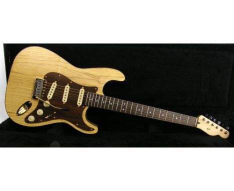 Good quality custom build Strat type electric guitar comprising a guitarbuild.co.uk bound Strat style body and Fender licence