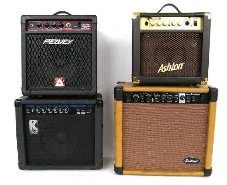 Peavey Micro Bass guitar amplifier; together with three other practice amplifiers