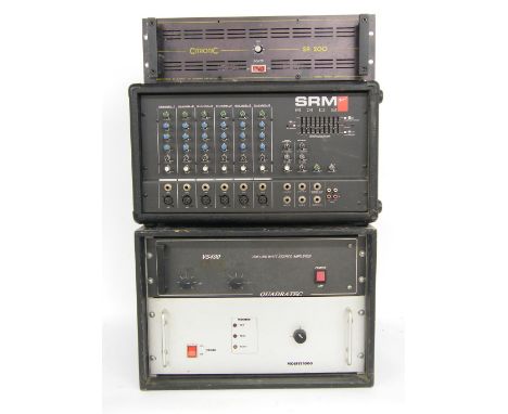 Fender SRM6302 powered mixer; together with a Mosfet 1000 power amplifier, a Quadratec VS400 power amplifier and a Citronic F