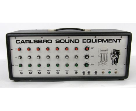 1970s Carlsbro PA100 seven channel amplifier, made in England, ser. no. 6471