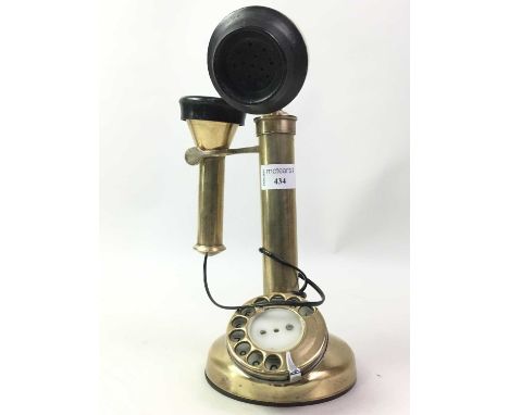REPRODUCTION CANDLESTICK TELEPHONE constructed in brass 