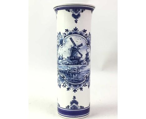 DUTCH HAND PAINTED VASE, AND OTHER CERAMICS  including Masons chamber pot and three ceramic bowls