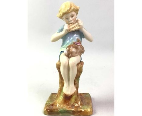 ROYAL WORCESTER PETER PAN FIGURE, AND A SMALL CERAMIC VASE  modelled by F Gertner, with marks to basethe Peter Pan 21cm Qty: 