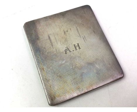 SILVER ENGINE TURNED CIGARETTE CASE, BIRMINGHAM 1941 GOLDSMITHS & SILVERSMITHS CO. the cover with engraved initials, also two