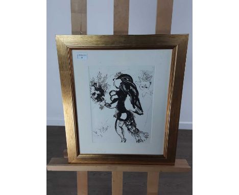 MARC CHAGALL (1887-1985), L'OFFRANDE (THE OFFERING), BLACK AND WHITE LITHOGRAPH  from a 1960 catalogue raisonee of the artist