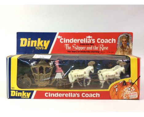 DINKY, CINDERELLAS COACH, along with Corgi 1902 State Landau, Queens Silver Jubilee coach, along with further Dinky diecast m