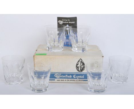 A set of six vintage 20th century Waterford "Sheila" cut glass tumblers. The lot appears in overall very good conditions with