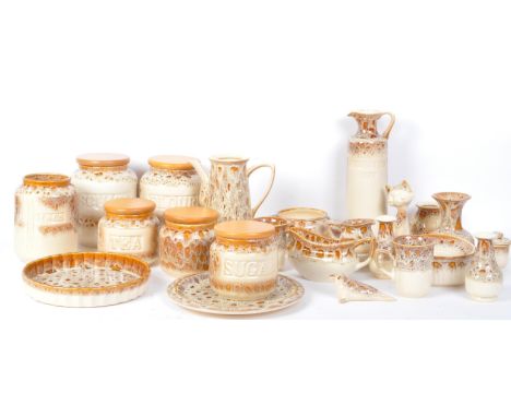 Fosters Pottery - A large collection of vintage retro mid 20th century circa. 1970's Cornish treacle glazed Fosters Pottery. 