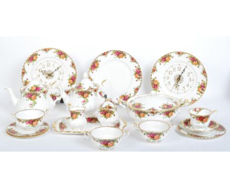 A collection of vintage 20th century Royal Albert Old Country Roses fine bone china items. The lot to include two teapots, ve