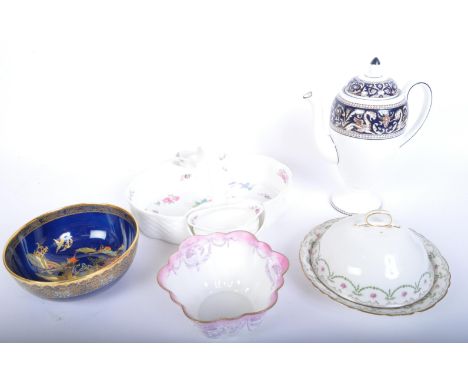 An assortment of vintage 20th century &amp; earlier English fine bone china items. The lot to include a Wedgwood Florentine b