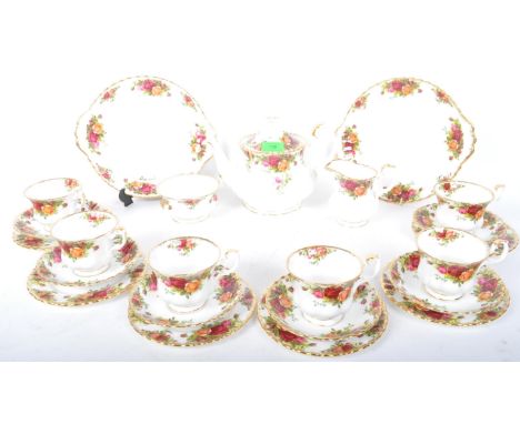 A collection of vintage 20th century Royal Albert Old Country Roses comprising of teapot, cups, plates and more. The china te