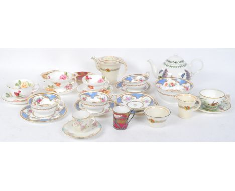 A collection of 20th century English bone china items to include Hammersley, Coalport, Derby China, T. Goode &amp; Co, Portme