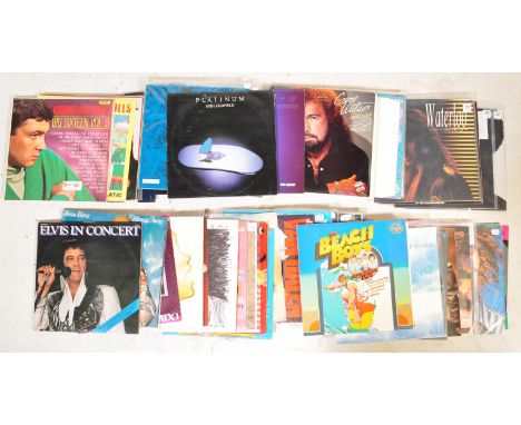 A large collection of vintage vinyl LP long play records to include Vangelis, Diana Ross, Kim Waite, Rod Stewart, Statue Quo,