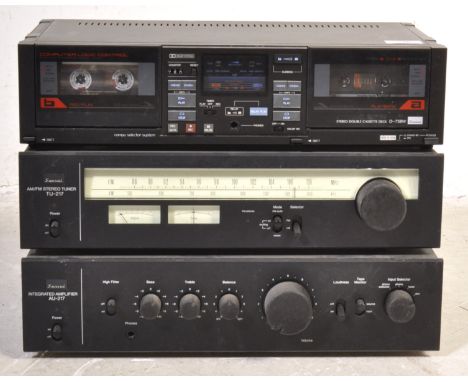 Sansui - Three part Hi-Fi stacking system comprising a Integrated Amplifier model AU-217 and Stereo Tuner model TU-217. Toget