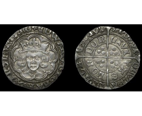 Edward IV (Second reign, 1471-1483), Groat, class XXI, London, mm. cinquefoil, rose on breast, fleurs on cusps, rose after de