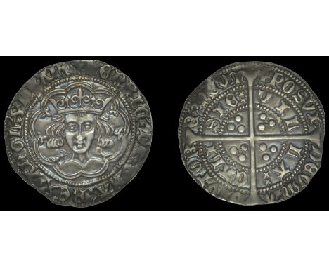 Henry VI (First reign, 1422-1461), Annulet issue, Groat, Calais, mm. cross II, no fleur on breast, reads angl, 3.73g/2h (Whit