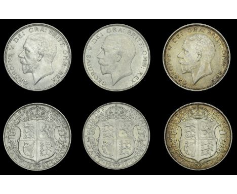 George V (1910-1936), Halfcrowns (3), 1926 (2, both types), 1927 (ESC 3728-30; S 4021A, 4032) [3]. Second about as struck, ot