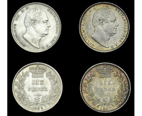 William IV (1830-1837), Sixpences (2), 1834, 1835 (ESC 2504, 2508; S 3836) [2]. About extremely fine, first toned £100-£150
