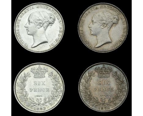 Victoria (1837-1901), Sixpences (2), 1852, 1853 (ESC 3188-9; S 3908) [2]. Extremely fine, but first cleaned, second bright £1