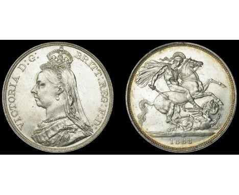 Victoria (1837-1901), Crown, 1888, narrow date (ESC 2587; S 3921). A few edge nicks and light surface marks, otherwise good e
