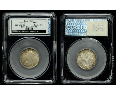 Victoria (1837-1901), Shilling, 1893 (ESC 3153; S 3940). Hairlines and surface marks, otherwise about as struck, light toning