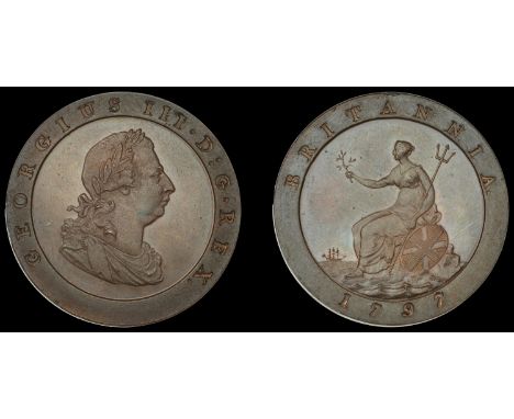 George III (1760-1820), Pre-1816 issues, Restrike Pattern Halfpenny, 1797, by W.J. Taylor, in bronzed-copper, laureate bust r