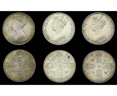 Victoria (1837-1901), Florins (3), 1860, 1866 die 32, 1867 die 5 (ESC 2845, 2858, 2860; S 3891-2) [3]. First and second very 