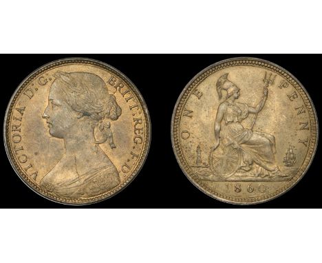 Victoria (1837-1901), Penny, 1860, dies Ed (F 13; BMC 1625; S 3954). Light spotting and an extensive die flaw running north-s