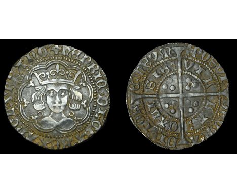 Henry VI (First reign, 1422-1461), Annulet issue, Groat, Calais, mm. cross II, no fleur on breast, reads angl, 3.72g/2h (Whit