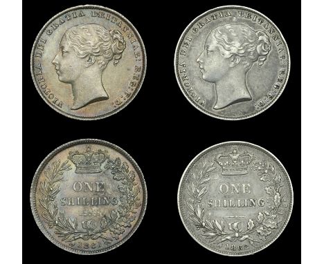 Victoria (1837-1901), Shillings (2), 1861, 1862 (ESC 3019, 3021; S 3904) [2]. First about extremely fine and toned, second ve