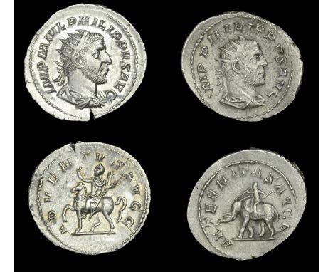 Roman Imperial Coinage, Philip I, Antoninianii (2), both Rome, 244-7, rev. Emperor on horseback left, 4.85g (RIC 26; RSC 3); 