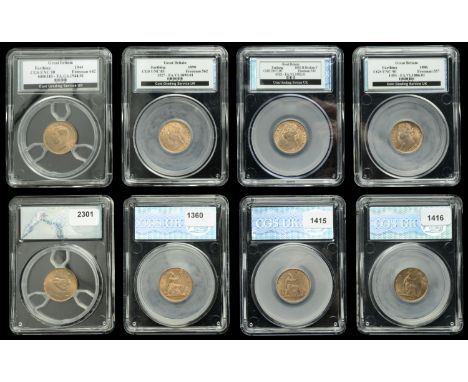 Victoria (1837-1901), Farthings (3), 1882h broken top serif to f, 1886, 1890 (Cooke 90, 100, 106; F 549, 557, 562; BMC 1905, 