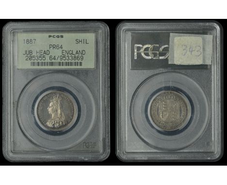 Victoria (1837-1901), Proof Shilling, 1887 (ESC 1352; S 3926). Light hairlines, otherwise good extremely fine, toned [slabbed