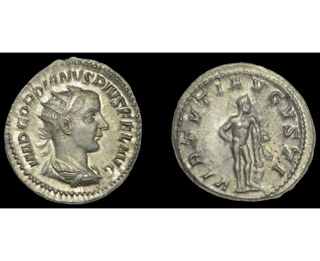 Roman Imperial Coinage, Gordian III, Antoninianus, Rome, 241-3, radiate, draped and cuirassed bust right, rev. Hercules stand