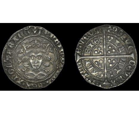 Henry VI (First reign, 1422-1461), Annulet issue, Groat, Calais, mm. cross II, no fleur on breast, reads angl, 3.78g/12h (Whi