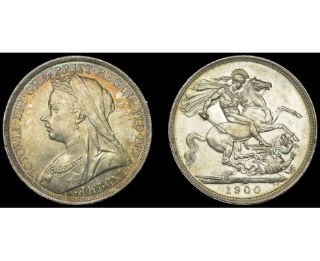 Victoria (1837-1901), Crown, 1900, edge lxiii (ESC 2608; S 3937). Patchy toning on obverse and some light surface marks, othe