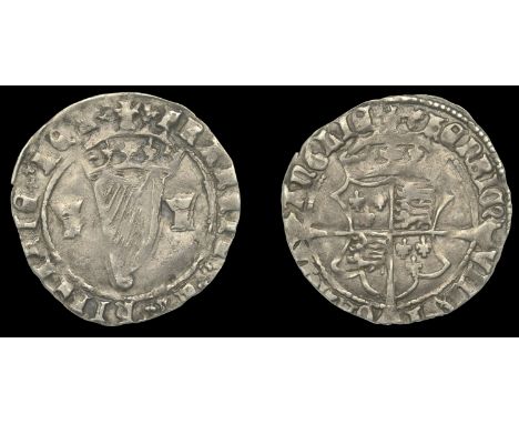 Ireland, Henry VIII, First Harp issue, Groat, mm. trefoil, hr, 2.47g/4h (S 6475; DF 204). Bluntly struck, good fine £90-£120 