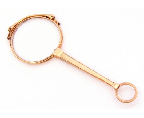 Pair of vintage gold plated folding lorgnettes, 11cm long (a/f)   