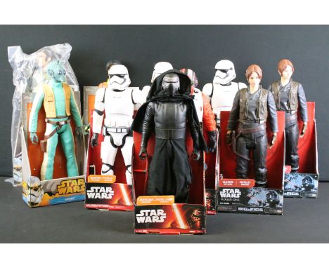 Star Wars - Collection of ten boxed / carded Jakks Pacific Star Wars 18 inch figure to include Ezra Bridger, First Order Snow