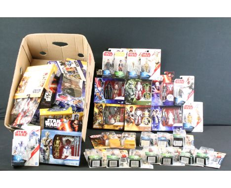 Star Wars - Collection of 47 carded figures to include examples from The Force Awakens, Force Link, Force Link 2.0, etc, to i