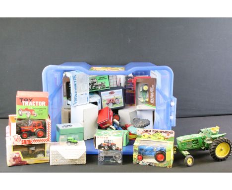 Collection of various boxed farming and tractor related diecast models to include Lone Star Farmers Boy, Same Trident 130, Br