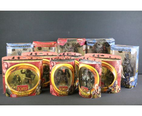 Collection of 11 boxed Toy Biz The Lord Of The Rings figures and figures sets to include 2 x Electronic Sound and Action Tree