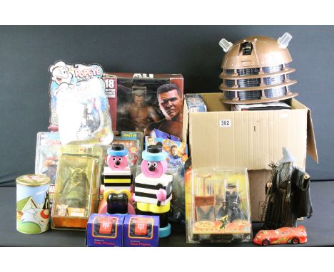 Collection of various toys and games to include 2 x Toy Biz Marvel Legends including Thor and Silver Centurion Iron Man, 2 x 