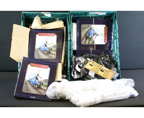 Collection of Hachette Partworks Build The Mallard A4 Locomotive kit parts and tools, contents unchecked for completeness but