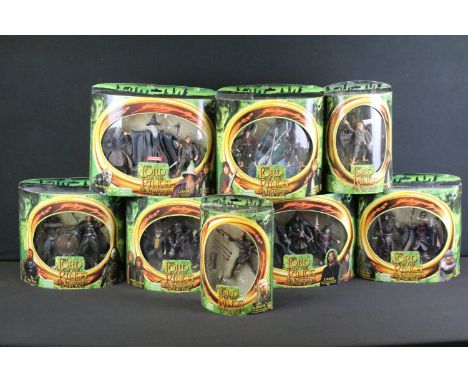 Collection of eight boxed Toy Biz The Lord Of The Rings The Fellowship Of The Ring figure sets to include Samwise Gamgee with