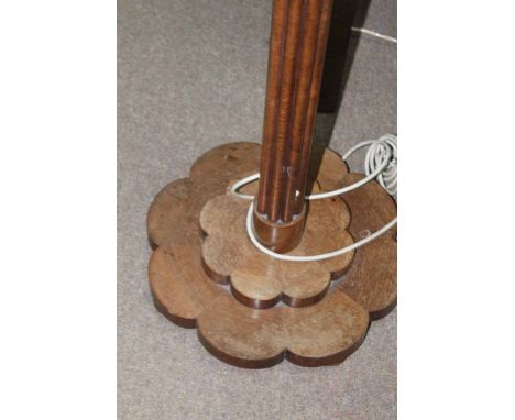 MAHOGANY STANDARD LAMP
with fluted column over stepped base, approximately 158cm long 