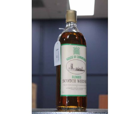 HOUSE OF COMMONS BLENDED SCOTCH WHISKY 
distilled and bottled for the House of Comons by Lombard Scotch Whisky LTD Ramsey & G