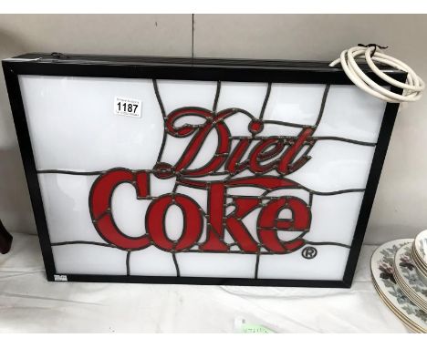 A Coca-Cola advertising light box for Diet Coke