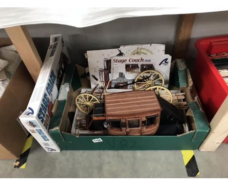 A part complete Artesania Latina model of 1848 stage coach