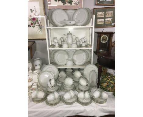 Approximately 130 pieces of Royal Doulton Berkshire pattern tea and dinnerware including coffee pot, cups, saucers, soups etc